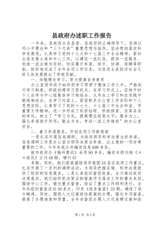 县政府办述职工作报告