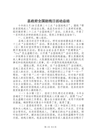 县政府全国助残日活动总结