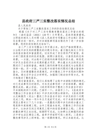 县政府三严三实整改落实情况总结