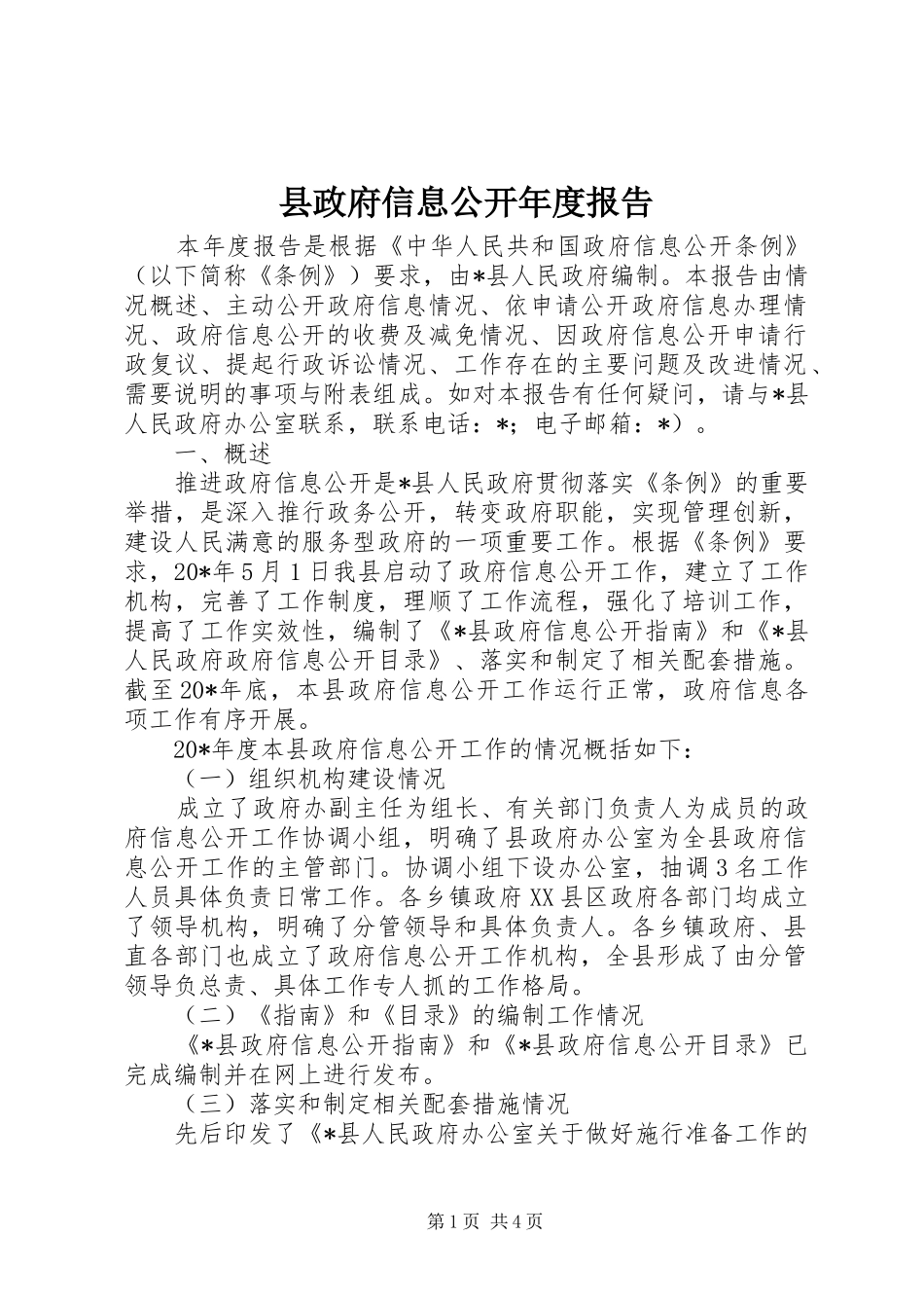 县政府信息公开年度报告_第1页