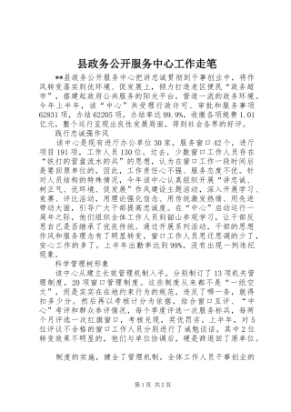 县政务公开服务中心工作走笔