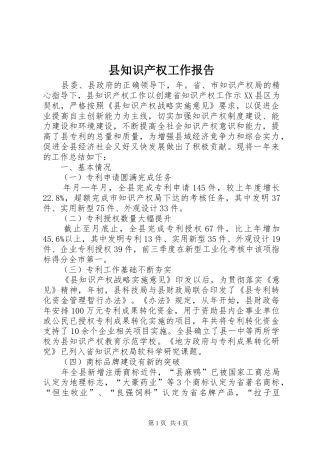县知识产权工作报告