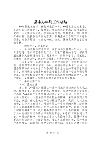 县志办年终工作总结
