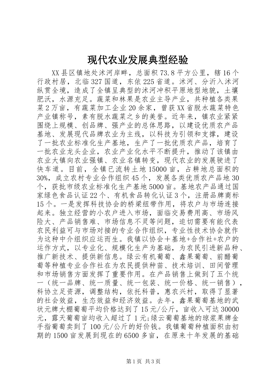 现代农业发展典型经验_第1页