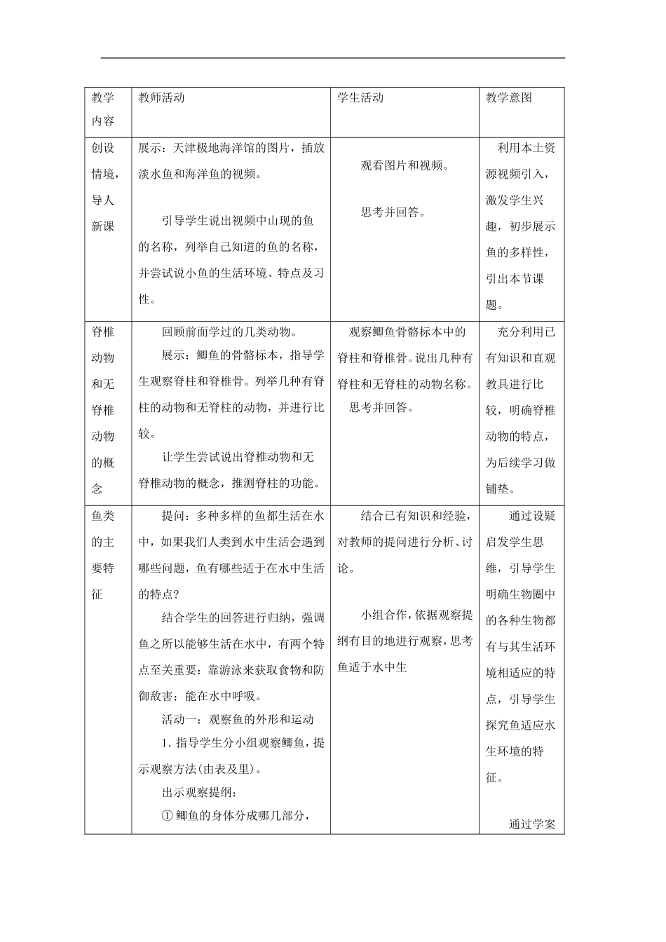 八年级生物上册-5.1.4《鱼》教案1-(新版)新人教版_第2页