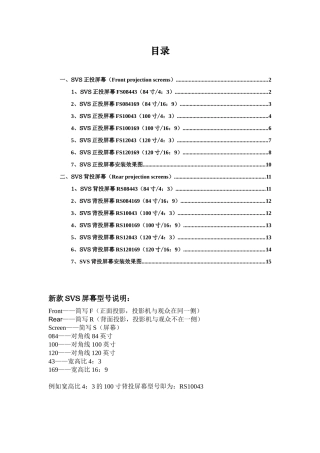 全新SVS屏幕资料大全