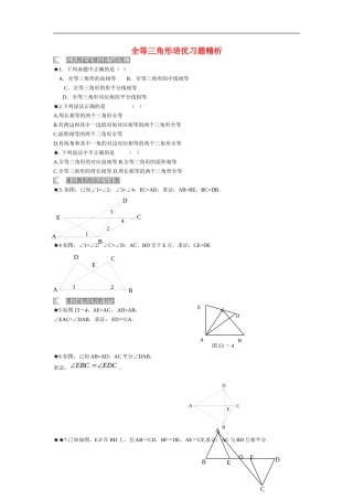 八年级数学全等三角形培优习题精析人教版