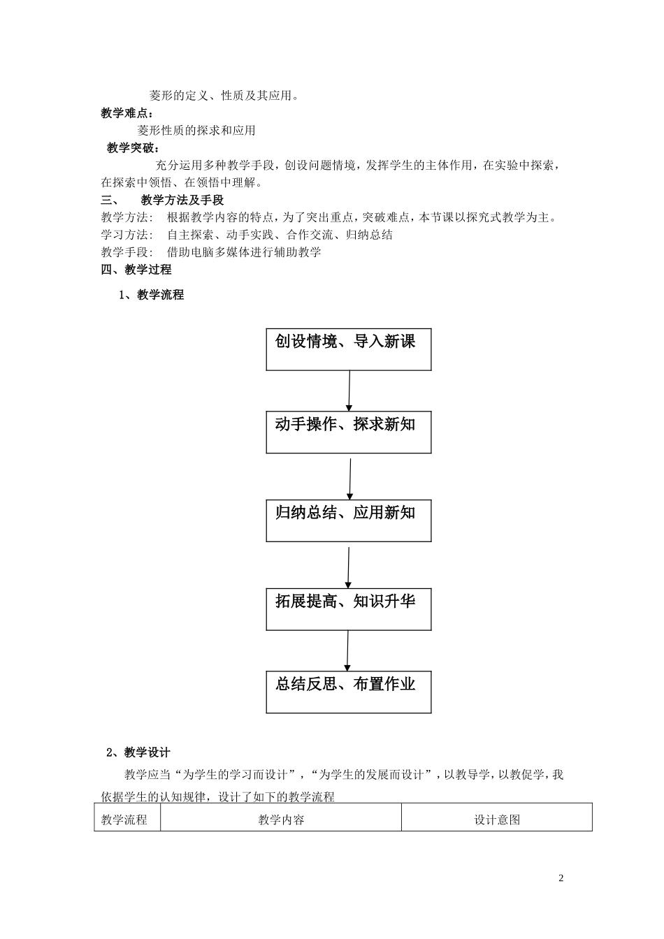 八年级数学上册-18.2.2菱形的性质说课稿_第2页