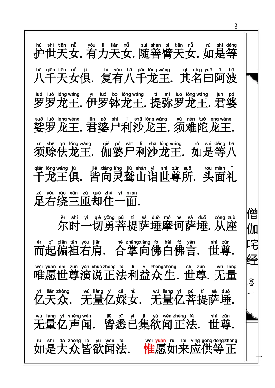 僧伽吒经(注音-香赞、净口、补阙真言、回向)_第3页