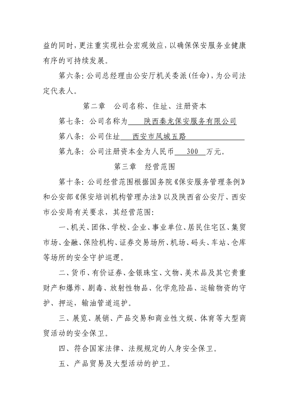 保安公司章程_第2页