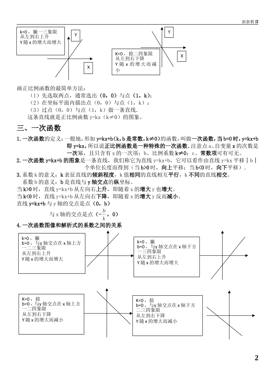 八年级数学一次函数知识点总结_第2页