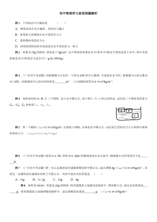 八年级物理浮力经典难题