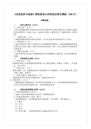 信息检索综合报告模板