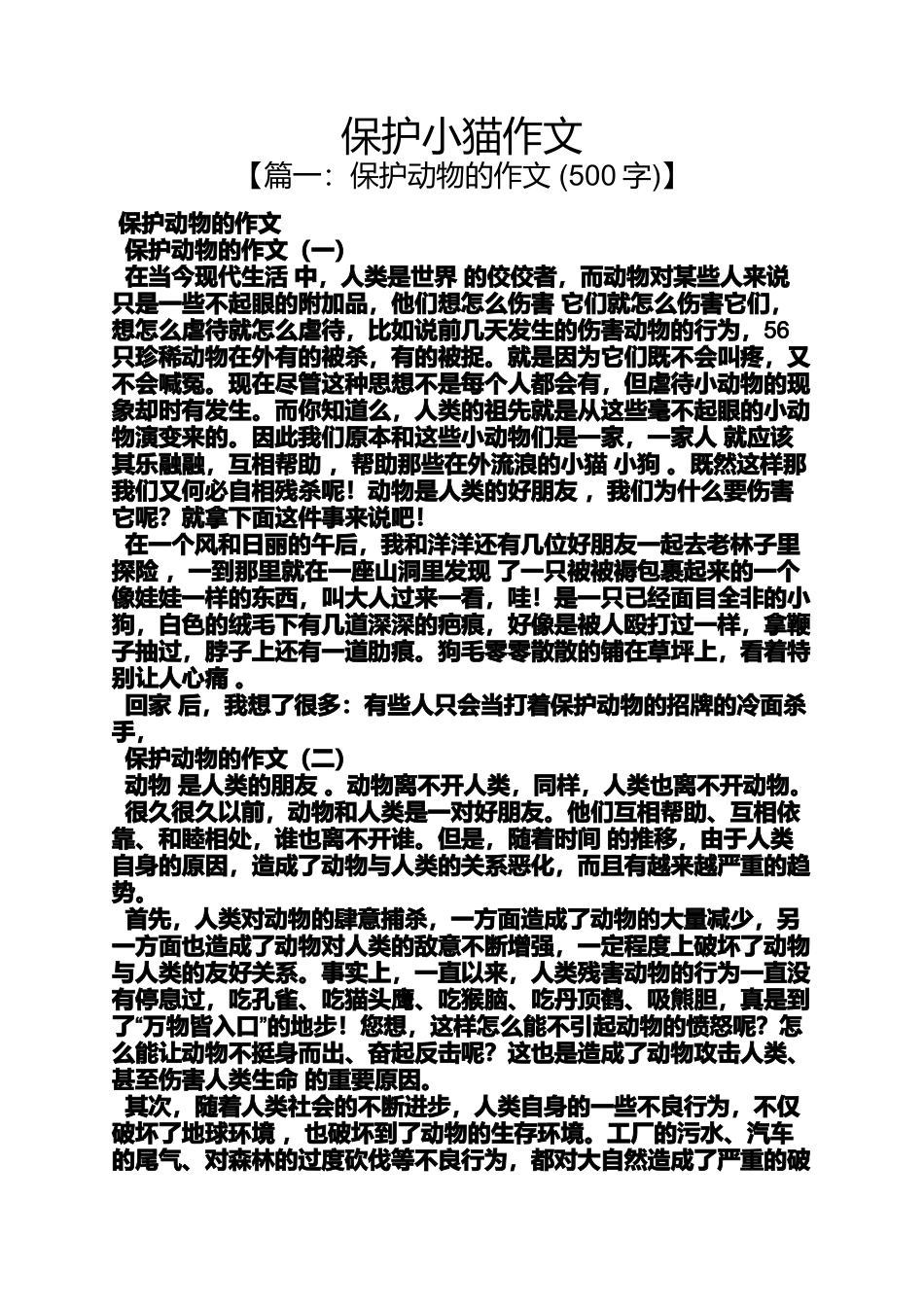 保护小猫作文_第1页