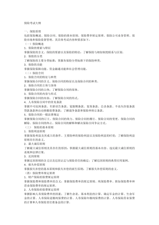 保监会考试大纲