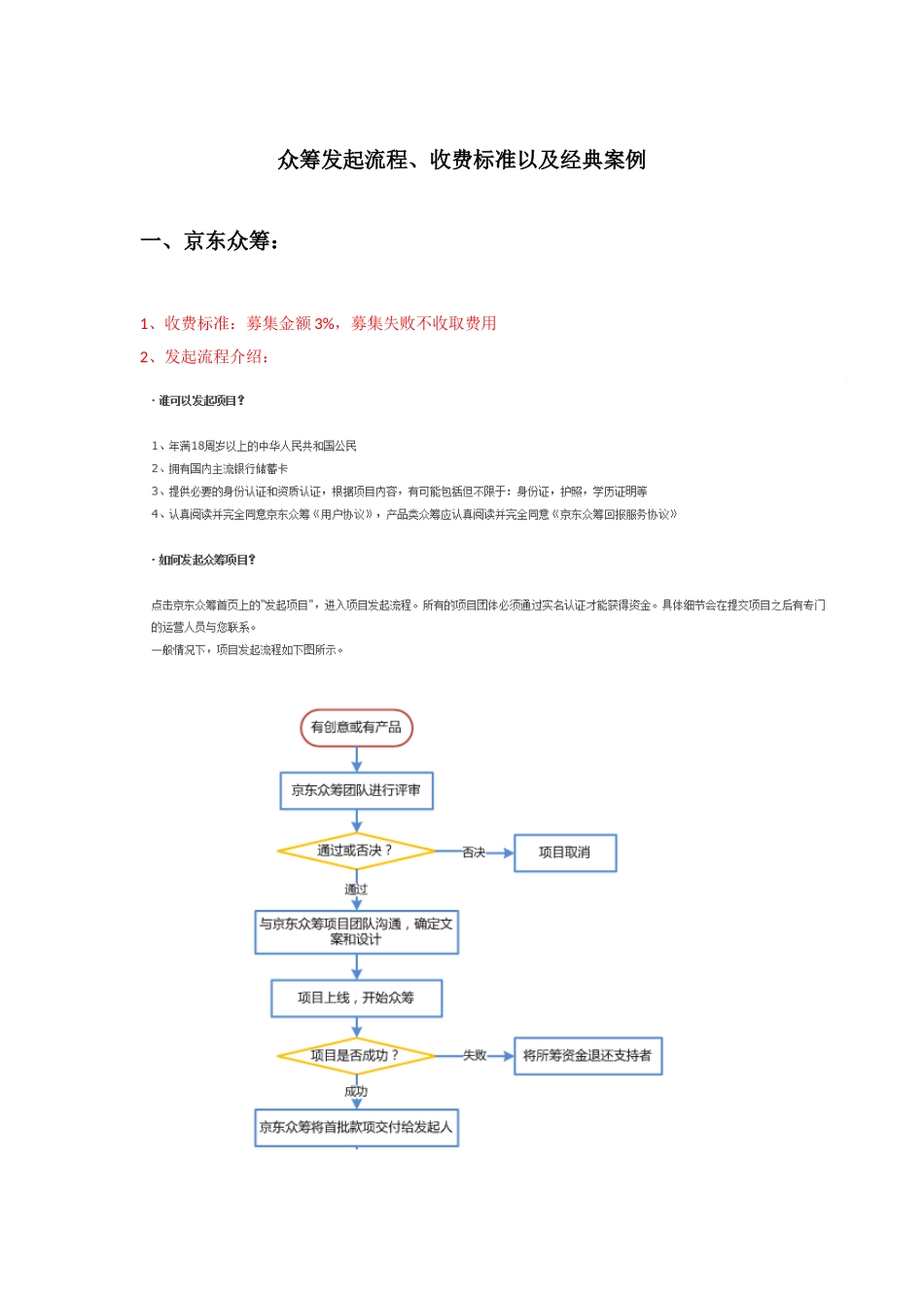 众筹发起流程、收费标准以及经典案例_第1页