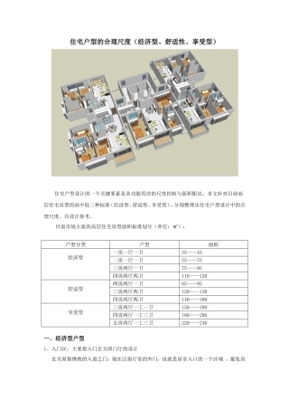住宅户型的合理尺度