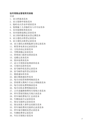 住宅小区物业管理常用表格(同名18106)