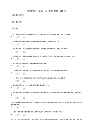 党内监督条例(试行)若干主要内容解析-试卷95分
