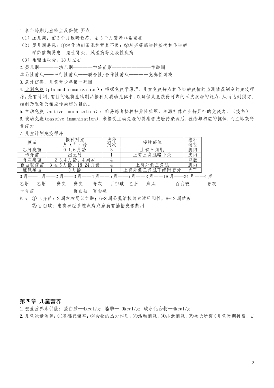 儿科护理学学习笔记_第3页