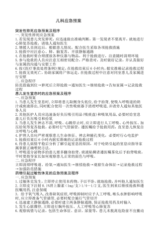 儿科应急预案(同名18183)