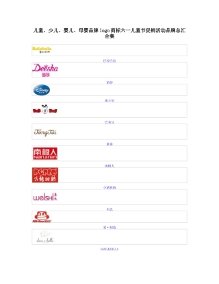 儿童、少儿、婴儿、母婴品牌logo商标六一儿童节促销活动品牌总汇合集