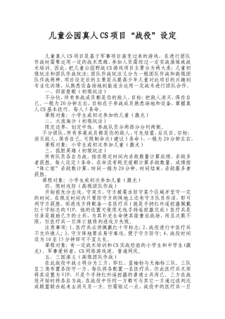 儿童CS战斗设定