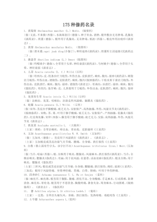 傣药(175种名录)