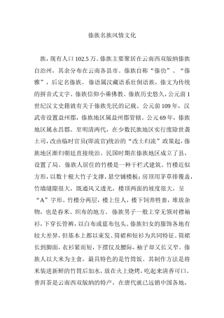 傣族名族风情文化