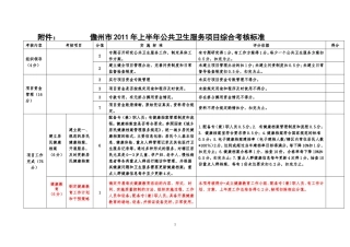 儋州市2011年度上半年公共卫-生服务项目综合考核标准(宣传教育)