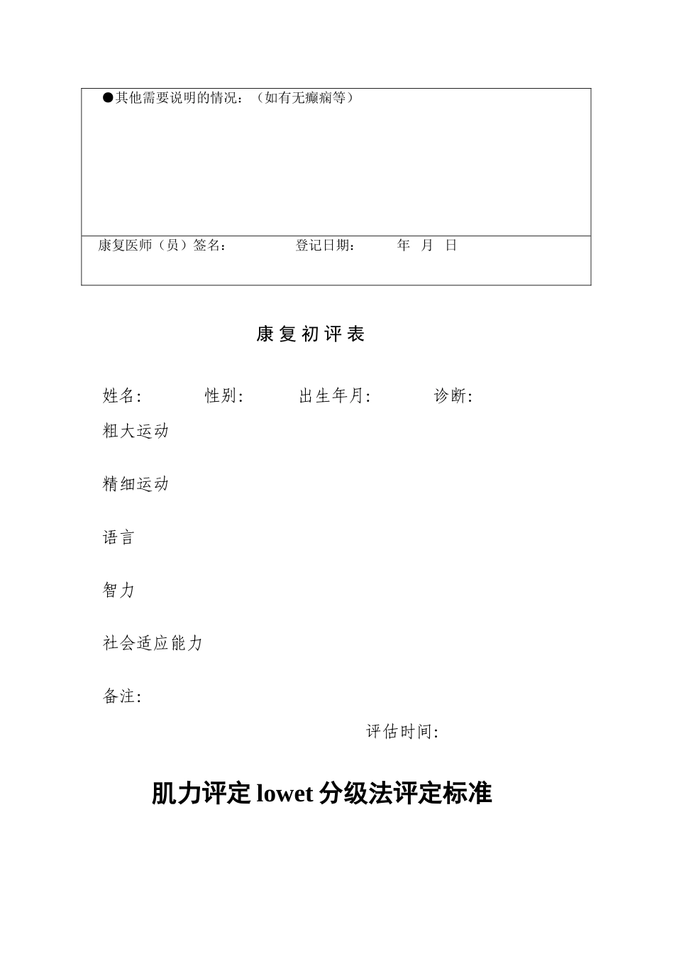 儿童福利院孤残儿童康训专用病历_第3页