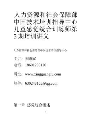 儿童感觉统合训练师培训讲义