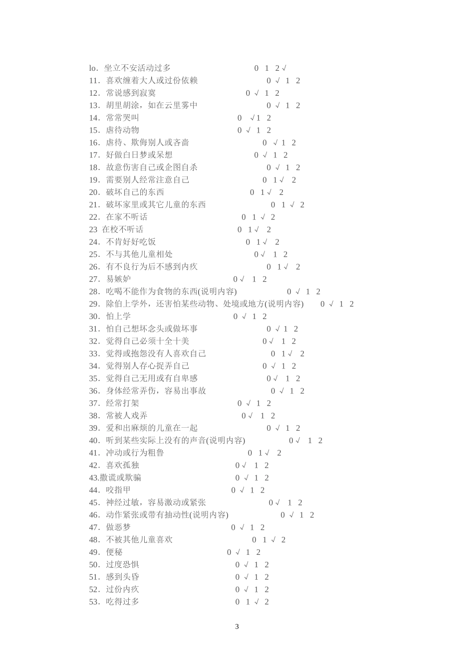 儿童行为量表_第3页