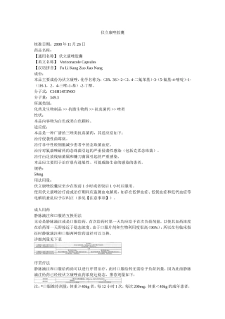 伏立康唑胶囊