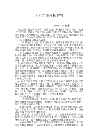 党性分析材料(2)