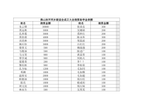 佛山封开同乡联谊会成立大会捐资助学金表额