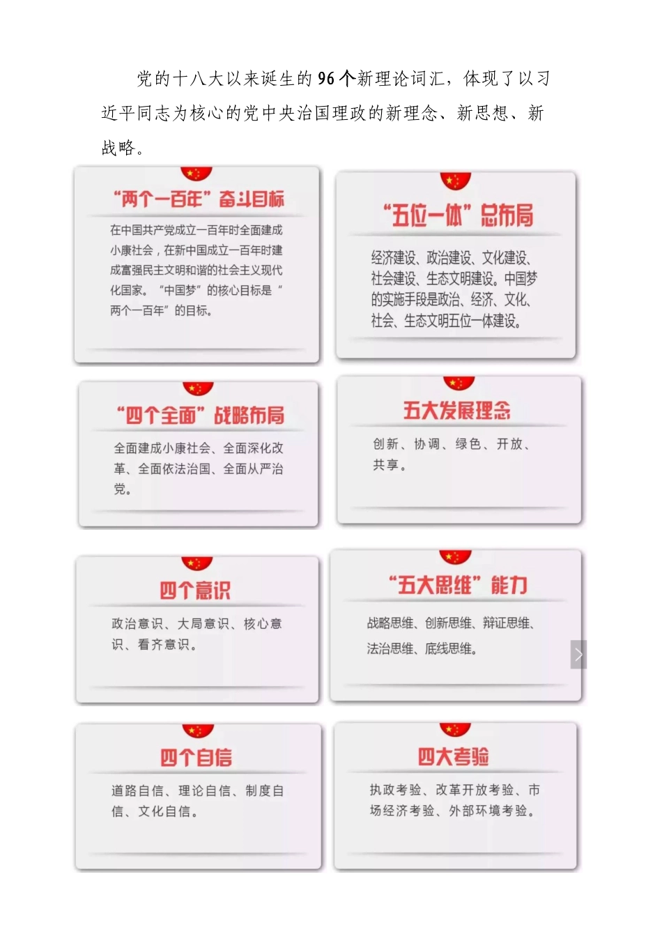 党的十八大以来诞生的96个新理论词汇_第1页