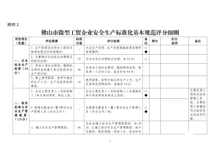 佛山市微型工贸企业安全生产标准化基本规范评分细则(2013新版)