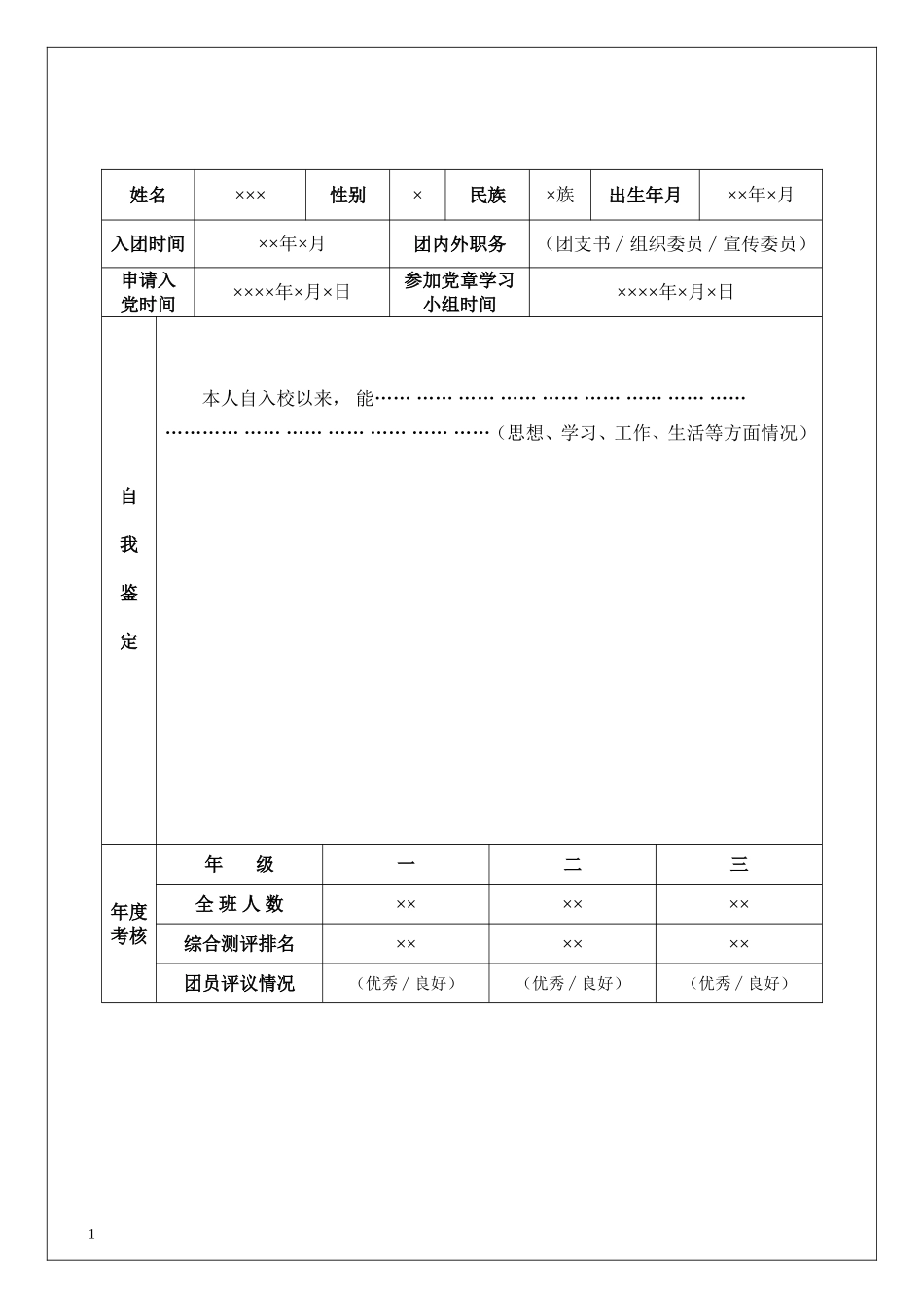 党员发展表格填写说明(附表一—附表五)_第2页