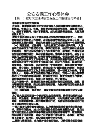 公安安保工作心得体会
