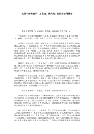 党员干部照镜子、正衣冠、洗洗澡、治治病心得体会-心得体会模板-0
