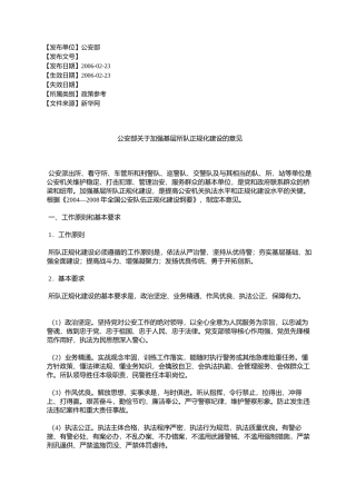公安部关于加强基层所队正规化建设的意见