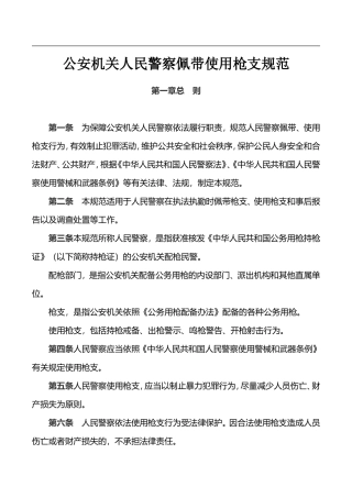 公安机关人民警察佩带使用枪支规范详解