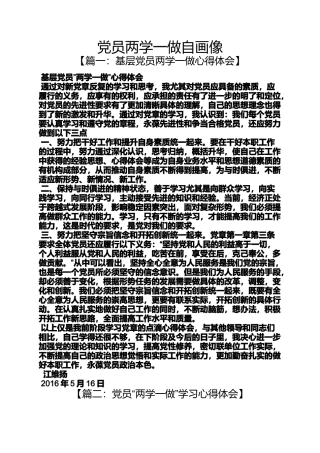 党员两学一做自画像