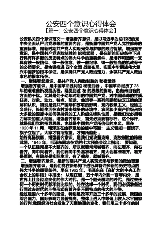 公安四个意识心得体会