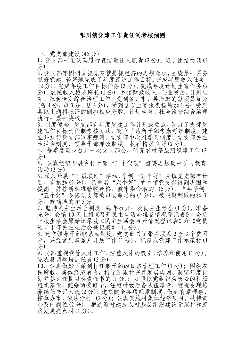 党建工作责任制考核细则_第1页