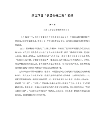 党员先锋工程简报