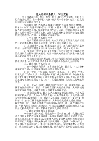 党员组织关系转入、转出流程