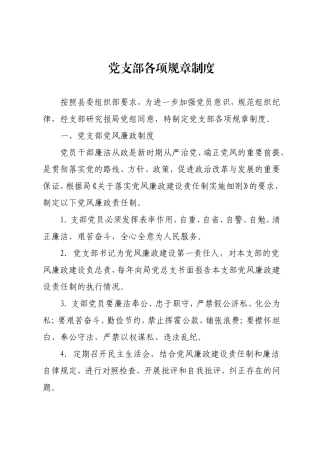 党支部各项规章制度