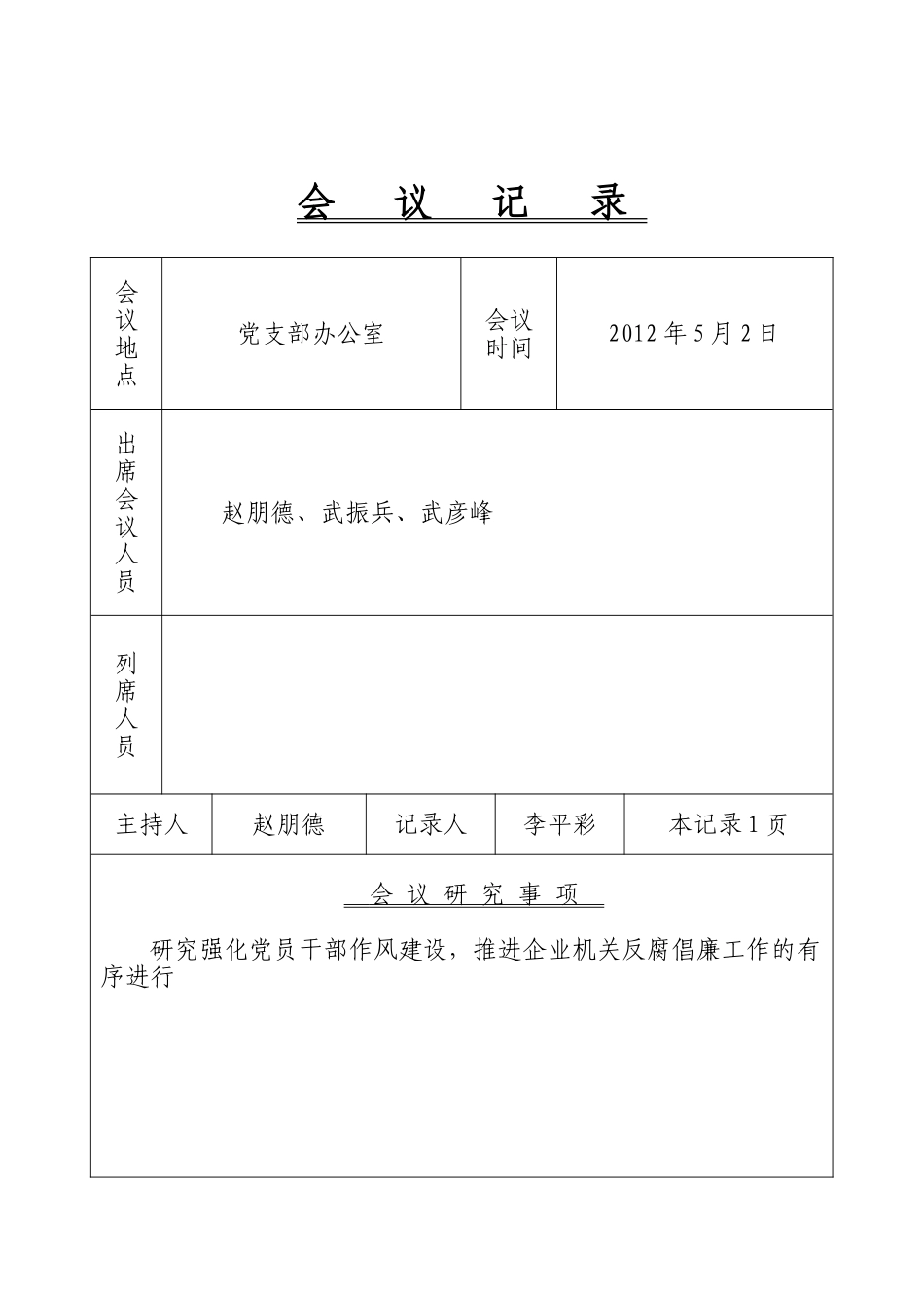 党支部会议记录1-12月(同名18206)_第1页